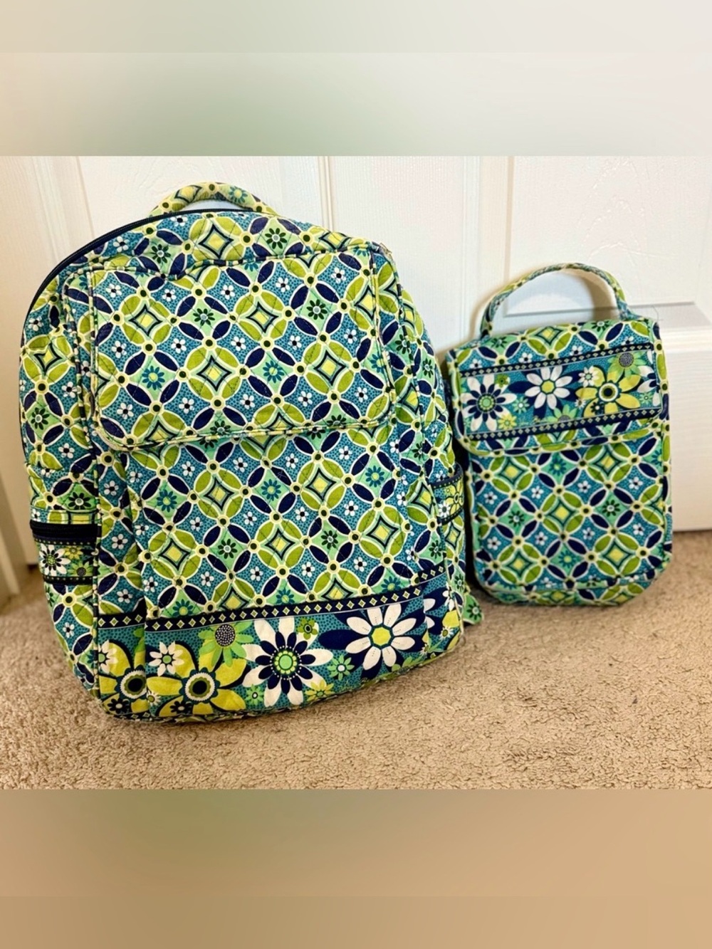 Vera Bradley Daisy Daisy Backpack & Lunch Bag Set Retired Y2K Vintage